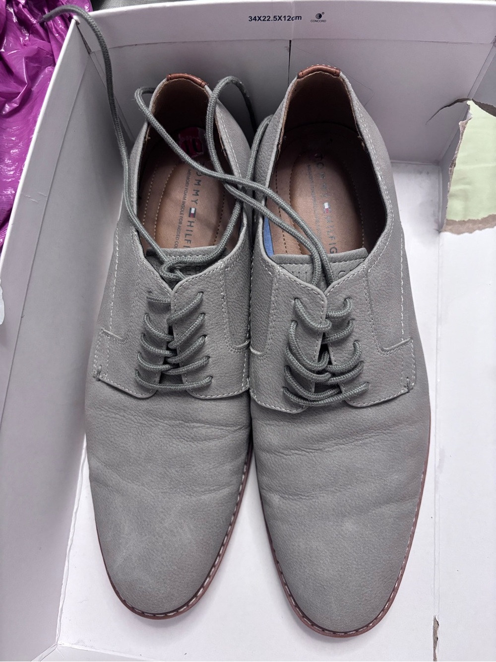 Marshalls Men's Grey Leather Derby Oxfords